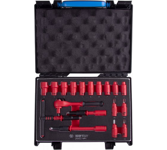 Изображение товара Набор торцевых диэлектрических головок KING TONY 1/4, шестигранные, 5-14 мм, 18 пр 25VE01MRV