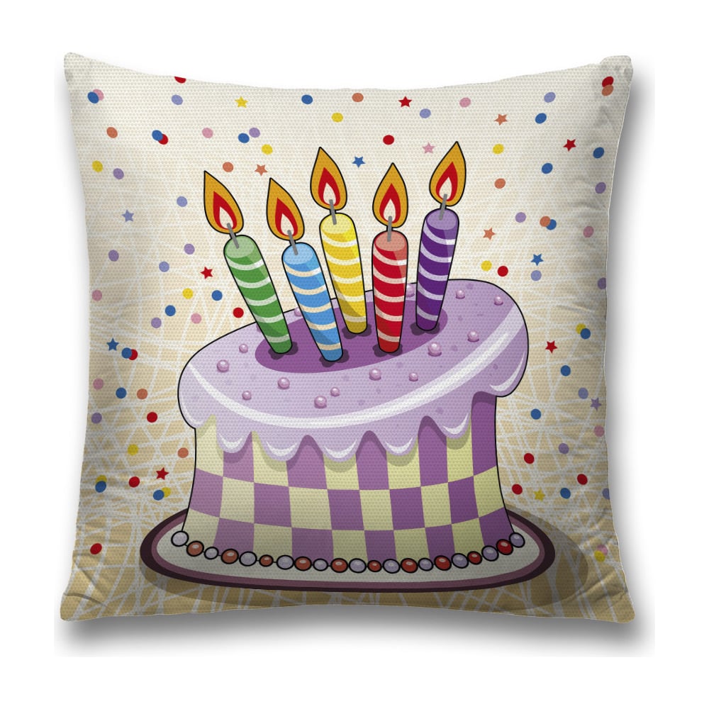 Изображение товара Декоративная наволочка JoyArty 45х45 см полиэстер сиреневая красная белая