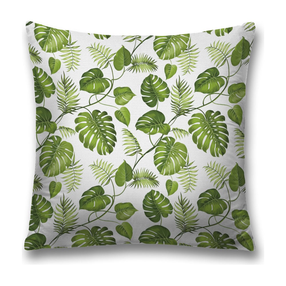 Изображение товара Декоративная наволочка JoyArty 45х45 см зеленая и белая с молнией