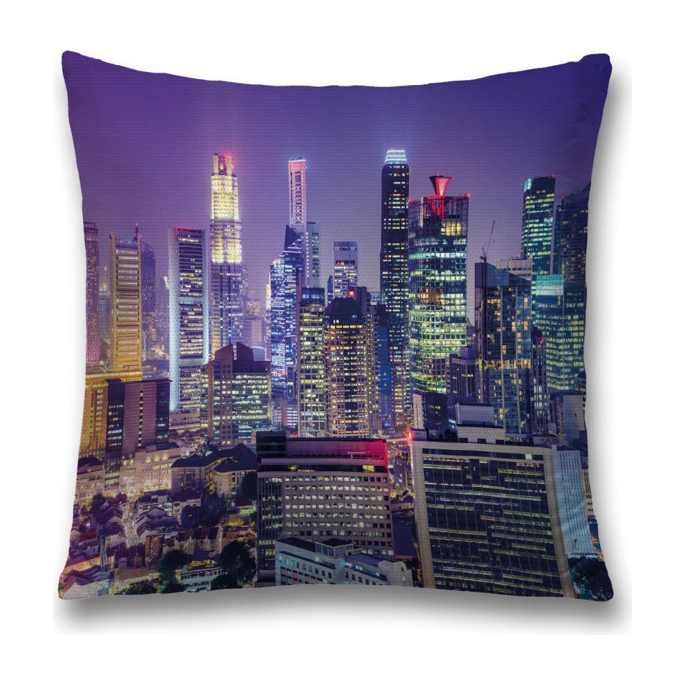 Изображение товара Декоративная наволочка JoyArty 45x45 см синяя и желтая с молнией