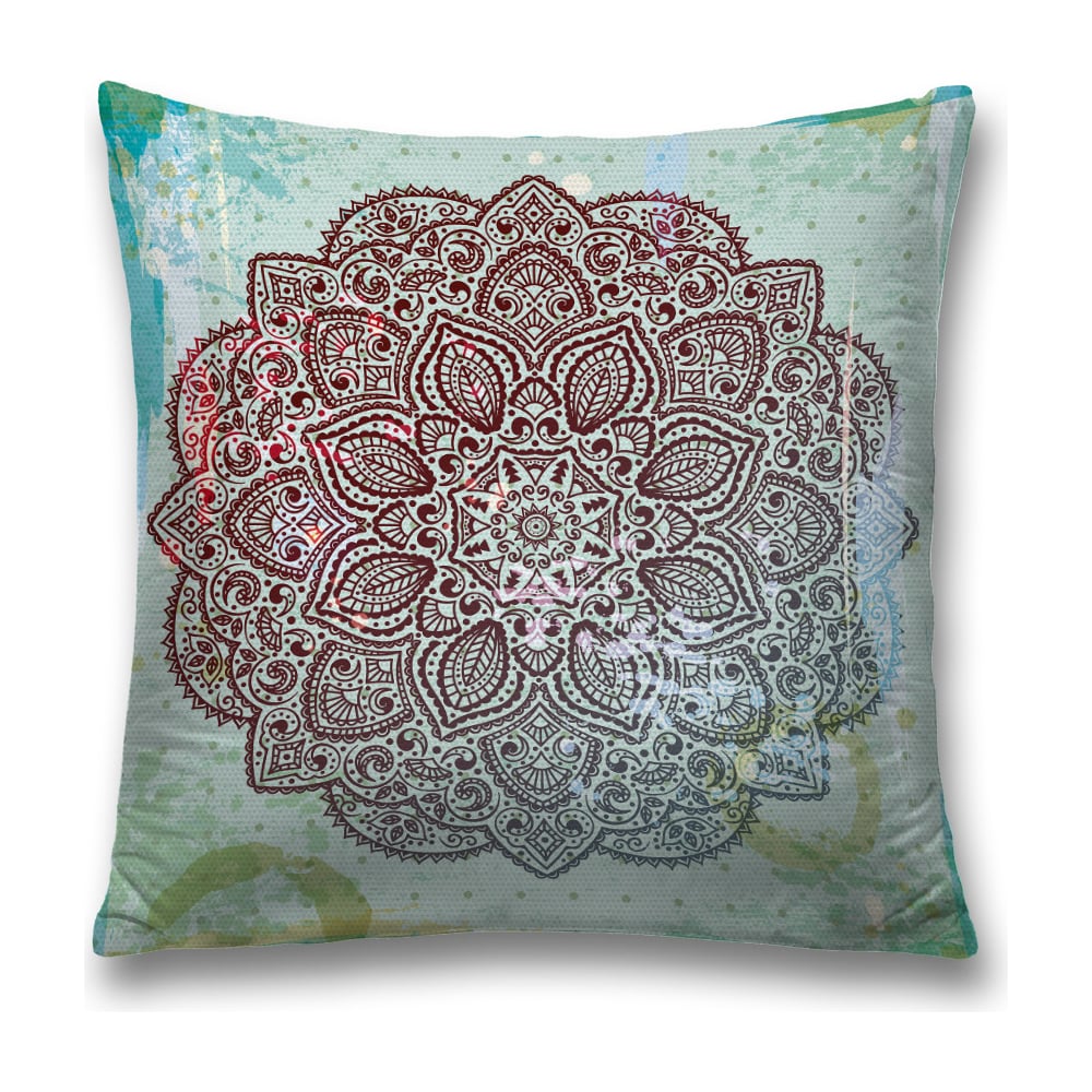 Изображение товара Декоративная наволочка JoyArty 45x45 см, бирюзовая и хаки, полиэстер