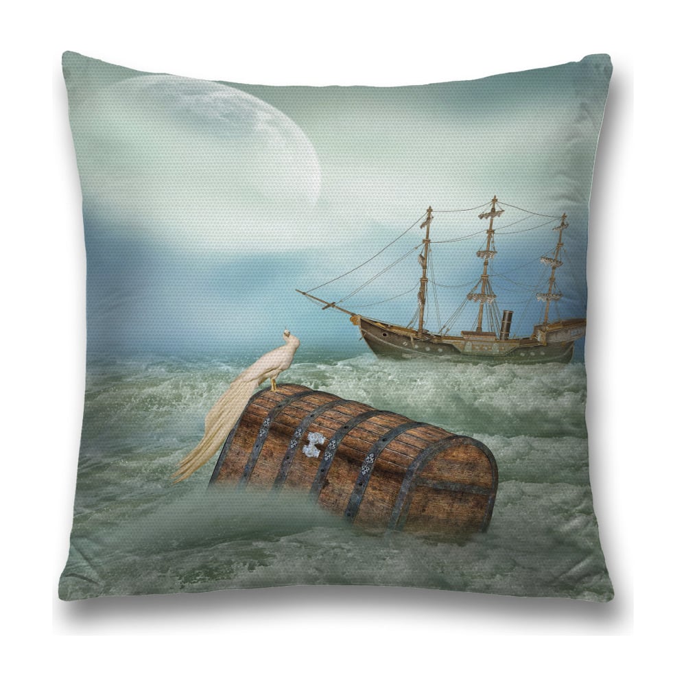 Изображение товара Декоративная наволочка JoyArty 45х45 см полиэстер голубая светло-коричневая бирюзовая