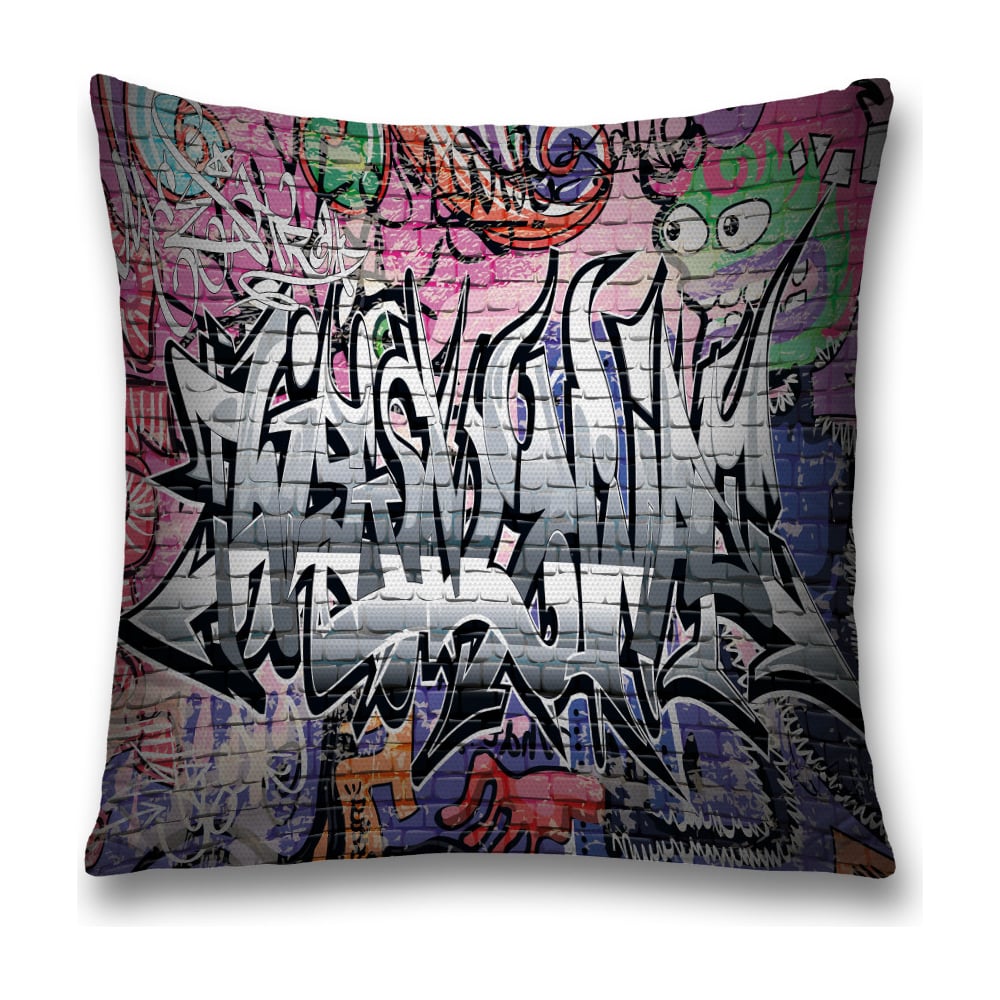 Изображение товара Декоративная наволочка JoyArty 45x45 см, молния, черный, серый, красный