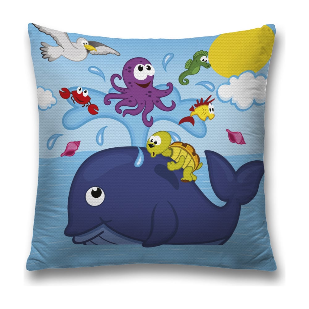 Изображение товара Декоративная наволочка JoyArty 45х45 см полиэстер цвета синий голубой желтый