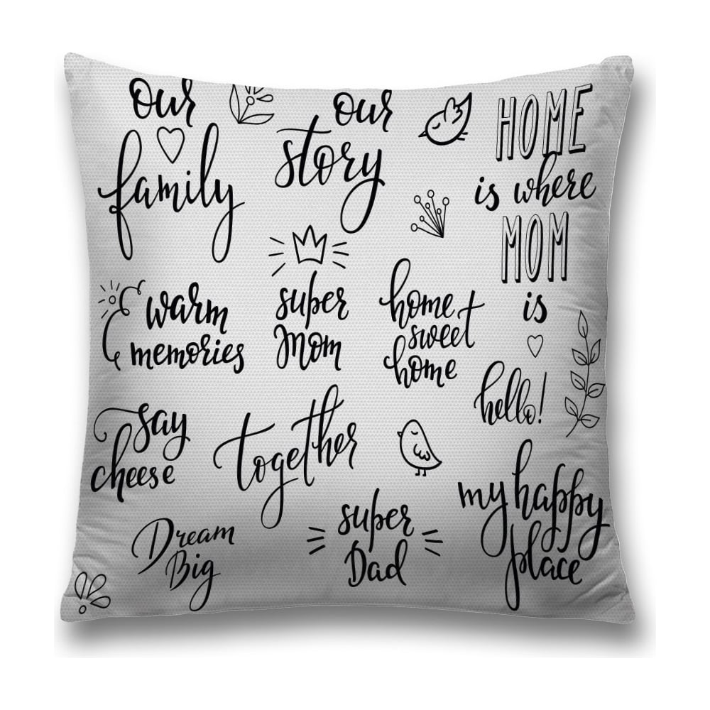 Изображение товара Декоративная наволочка JoyArty 45х45 см полиэстер серый черный белый