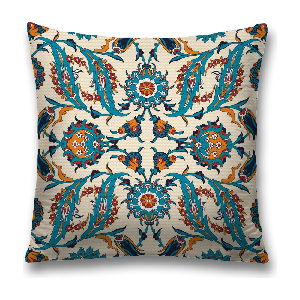 Изображение товара Декоративная наволочка JoyArty 45х45 см полиэстер яркая голубая бежевый оранжевый