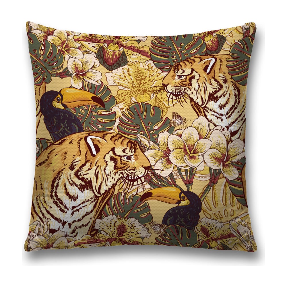 Изображение товара Декоративная наволочка JoyArty 45x45 см полиэстер желтая зеленая черная