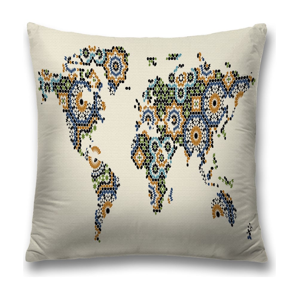 Изображение товара Декоративная наволочка JoyArty sl_21104 45х45 см полиэстер молния бежевый серый голубой