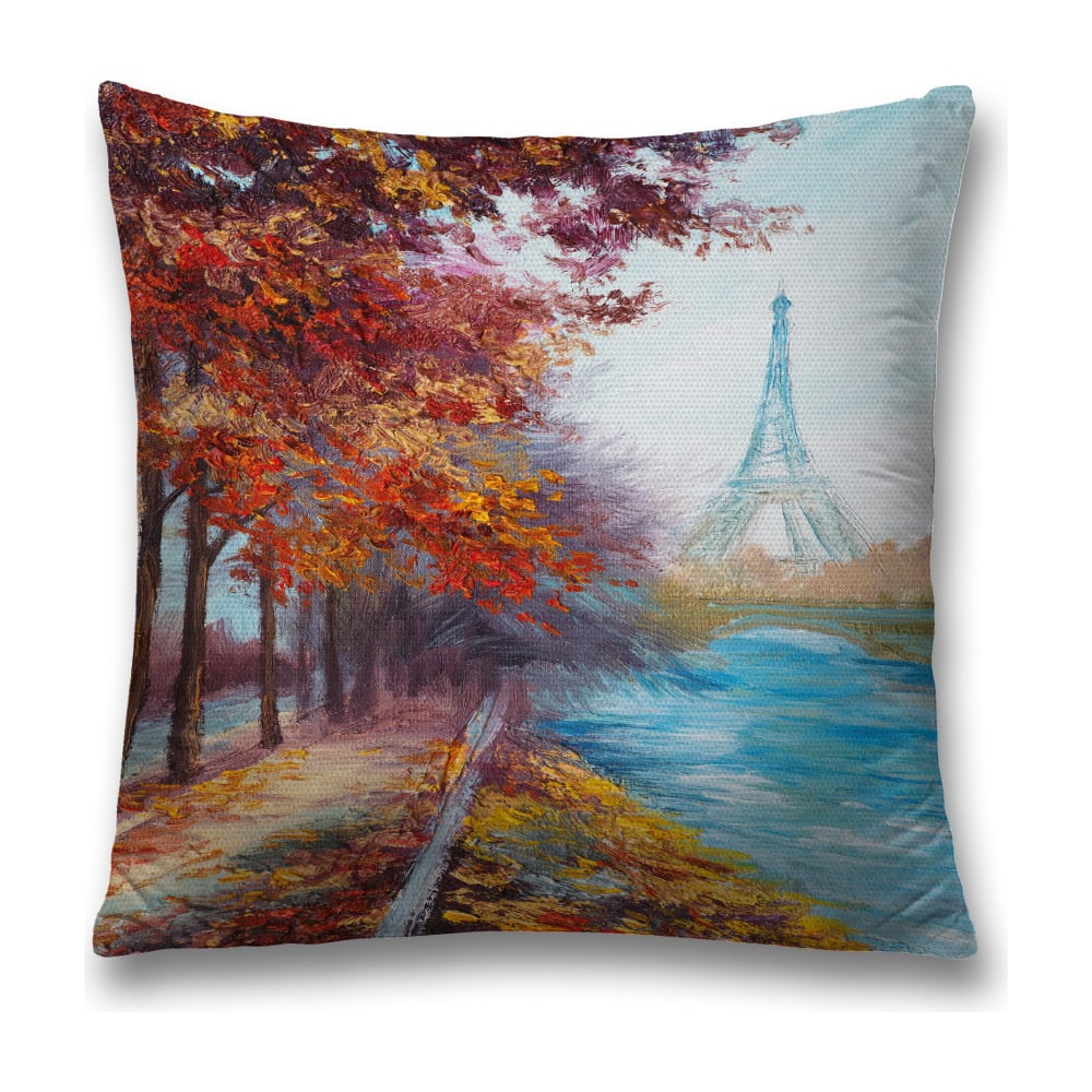 Изображение товара Декоративная наволочка JoyArty 45х45 см полиэстер голубой красный молния