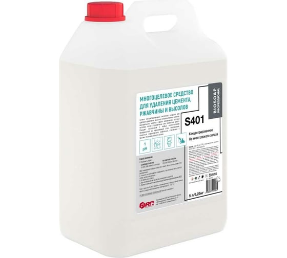 Изображение товара Средство для удаления цемента, ржавчины и высолов АиС BIOSOAP Proffecional / S401 5л 9041495