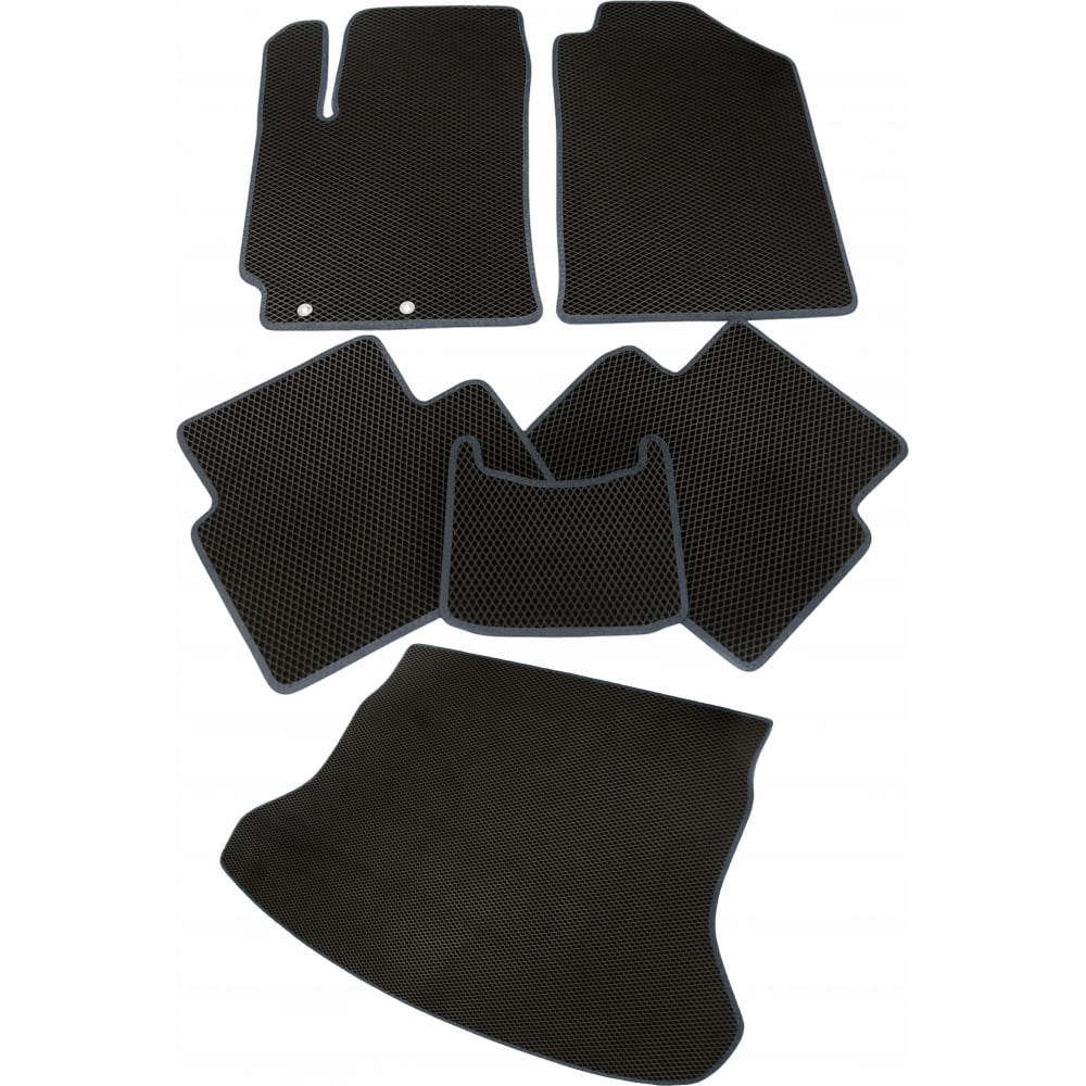 Коврик в салон и багажник для Skoda Yeti 2008-2018 Vicecar задние резиновые брызговики для skoda yeti 2014 г в srtk