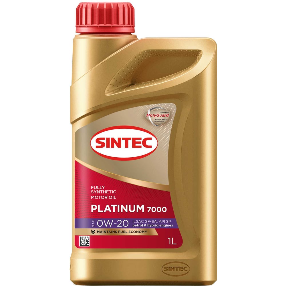 Изображение товара Моторное синтетическое масло Sintec PLATINUM SAE 0W-20 API SP, ILSAC GF-6, 1 л 600162