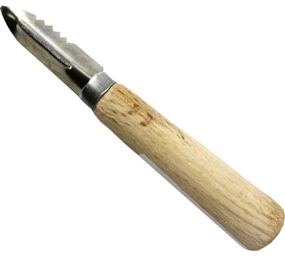 Изображение товара Овощечистка Кошкин Дом с деревянной ручкой 50-12-033