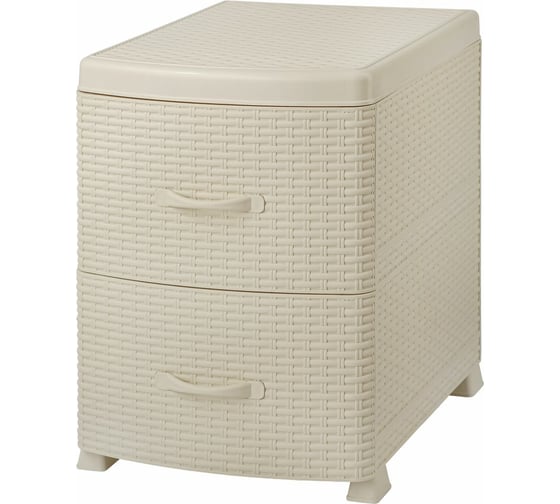 Изображение товара Двухсекционный комод-тумба Violet Ротанг слоновая кость 35526