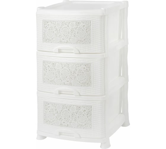 Изображение товара Трехсекционный комод Violet Ажур белый 35326