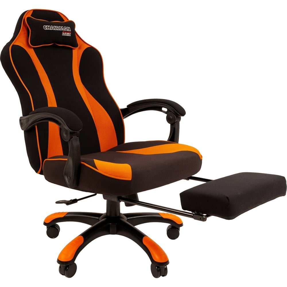 Игровое кресло CHAIRMAN игровое кресло chairman game 28 чёрное оранжевое ткань пластик газпатрон 3 кл ролики механизм качания