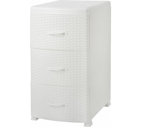 Изображение товара Трехсекционный комод Violet Ротанг белый 35606