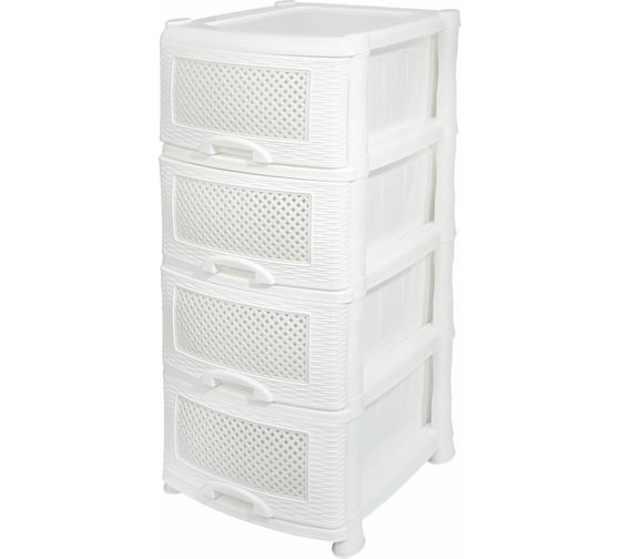 Изображение товара Четырехсекционный комод Violet Плетёнка белый 35406