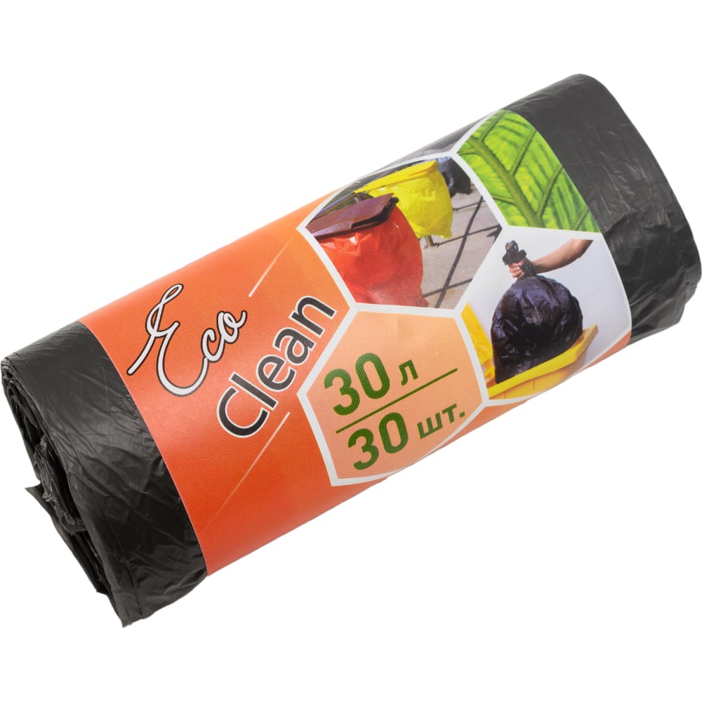 Изображение товара Мешки для мусора Ecoclean (30 л; 30 шт; ПНД; 48х55 см; 6 мкм) Концепция Быта 01664
