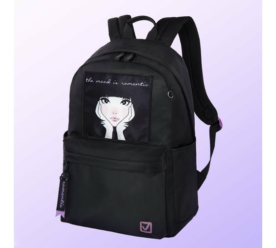 Изображение товара Универсальный рюкзак BRAUBERG FASHION CITY Romantic, черный, 44x31x16 см, 270808