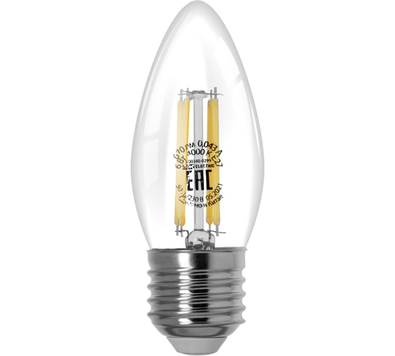 Изображение товара Лампа светодиодная E27 "Филамент" С37-6 Вт-230 В-4000 К TDM ELECTRIC SQ0340-0299