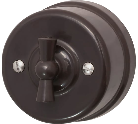 Изображение товара Выключатель Bironi 1-кл., пластик, цвет Коричневый B1-200-22