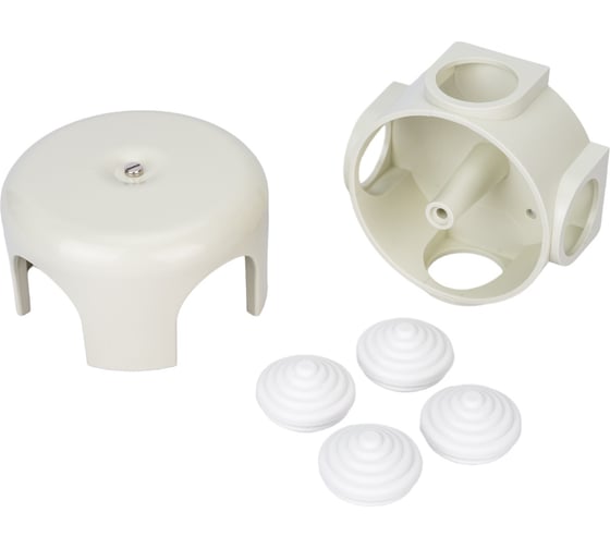 Изображение товара Распределительная коробка Bironi 78мм, пластик, цвет Слоновая кость (4 кабельных ввода в комплекте) B1-521-211-K