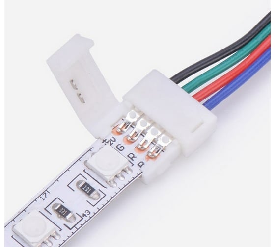 Изображение товара Коннектор для RGB светодиодных лент Lamper 4 Pin 10 мм 10 шт 144-008