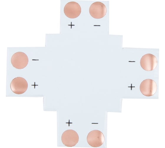 Изображение товара Соединительная плата Lamper 2 Pin X типа для светодиодных лент 10 мм, 10 шт 144-128