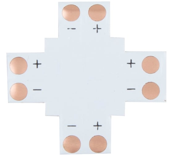 Изображение товара Соединительная плата Lamper 2 Pin X-типа для светодиодных лент 8 мм, 10 шт 144-127