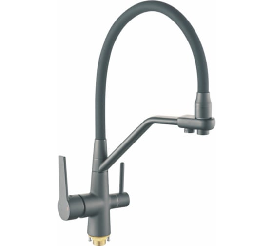 Изображение товара Смеситель для кухни Rainsberg с силиконовым гибким изливом, латунь R603CY-2