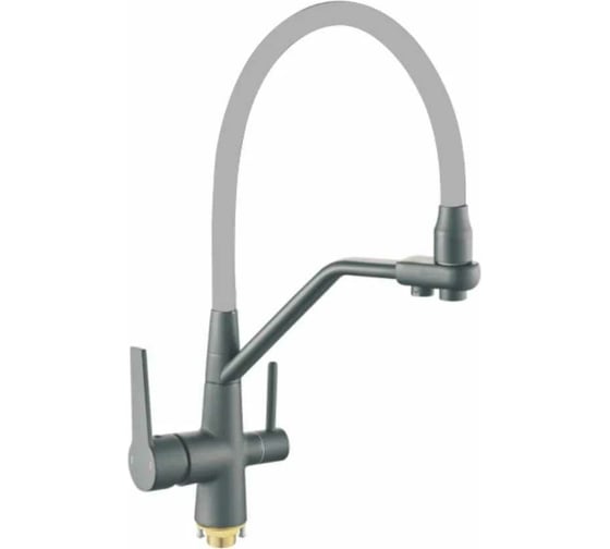 Изображение товара Смеситель для кухни Rainsberg с силиконовым гибким изливом, латунь R603CY-5