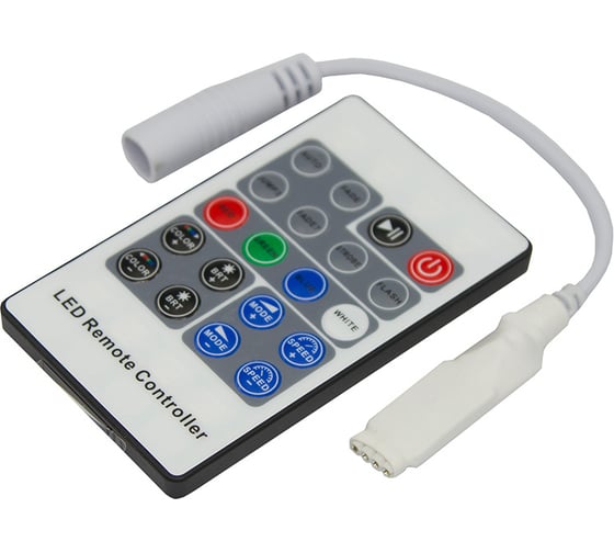 Изображение товара Контроллеры мини Lamper для RGB светодиодных лент RF 12 В с пультом ДУ 20 кнопок 143-106-3