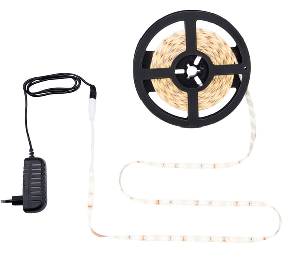 Изображение товара Комплект светодиодной ленты Lamper 5 м IP65 с блоком питания, теплое белое свечение 142-909