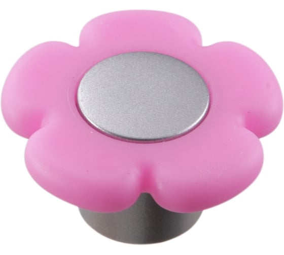 Изображение товара Мебельная ручка-кнопка Левша В-052 000 Сатин светлый, ТЭП, розовый У8-0549