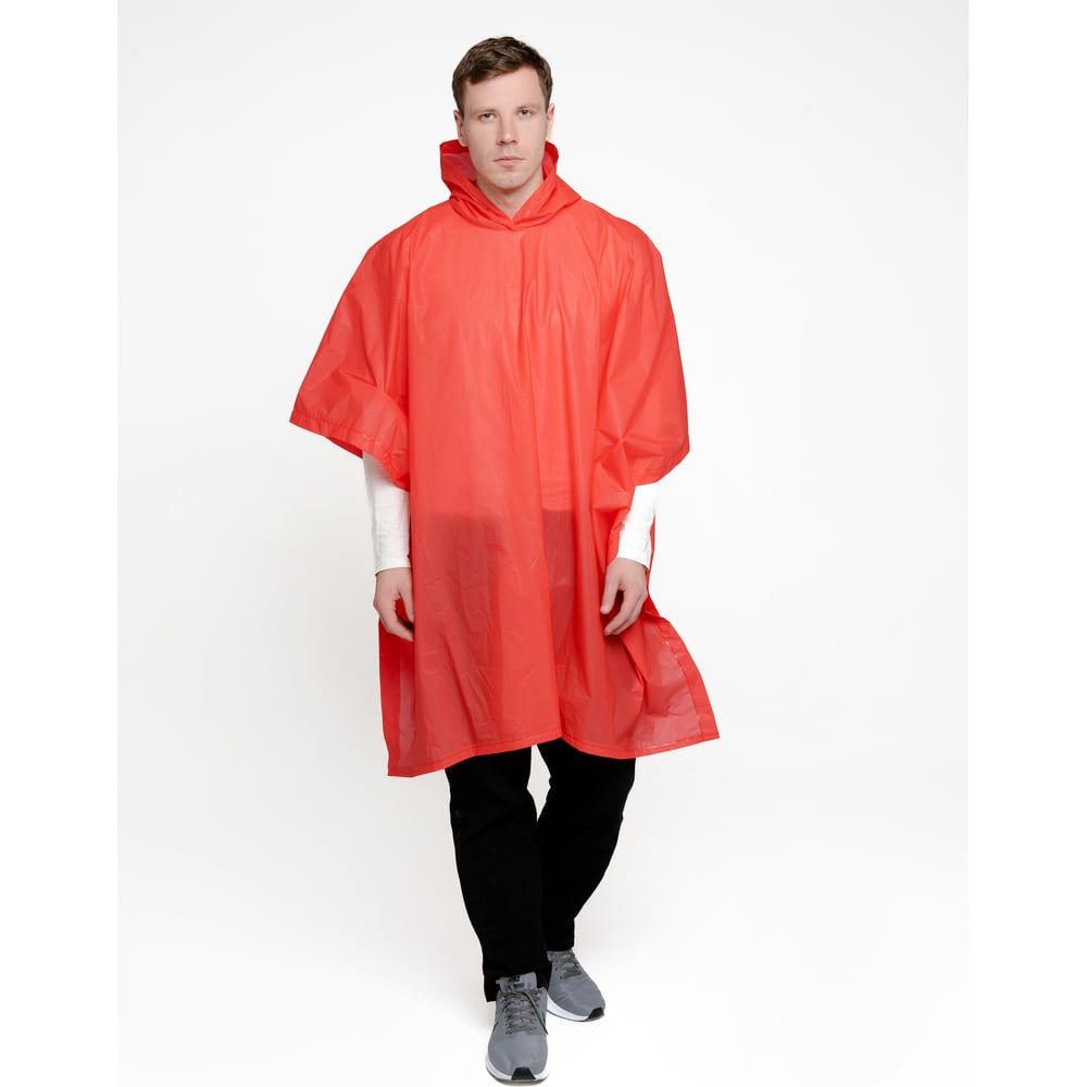 Изображение товара Дождевик-пончо MasterProf на кнопках универсальный красный PEVA DS.071531