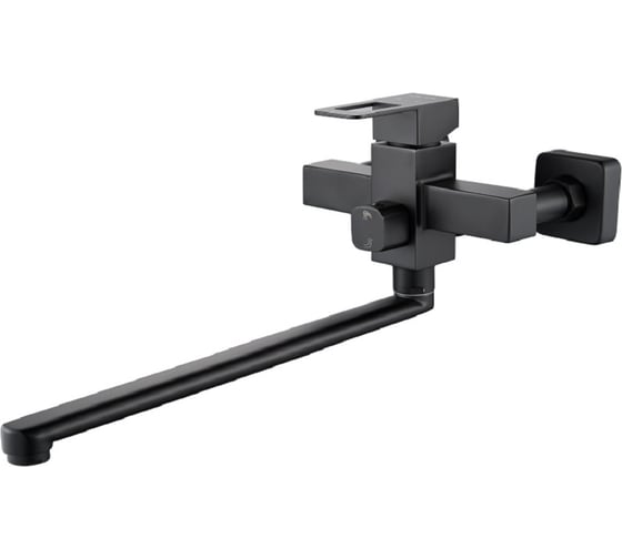 Изображение товара Смеситель для ванны OUTE с длинным плоским изливом 35 см, черный матовый, нержавеющая сталь SUS 304 T40223H