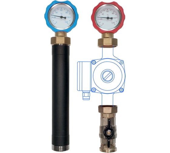 Изображение товара Насосная группа быстрого монтажа Warme прямой контур, без насоса Maske40.1