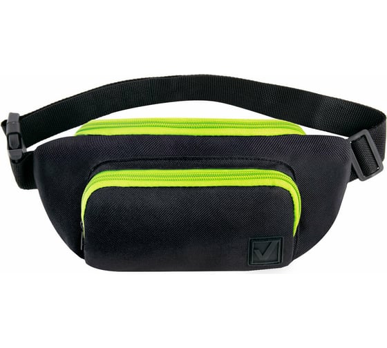 Изображение товара Сумка на пояс BRAUBERG RIO, черная с салатовыми деталями, 30x12x10 см, 270823