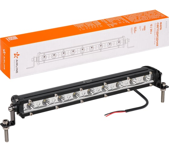 Изображение товара Светодиодная фара (балка) однорядная Airline 9 LED, направленный свет, 13,5W, 264x30x47, 12/24V ALED062