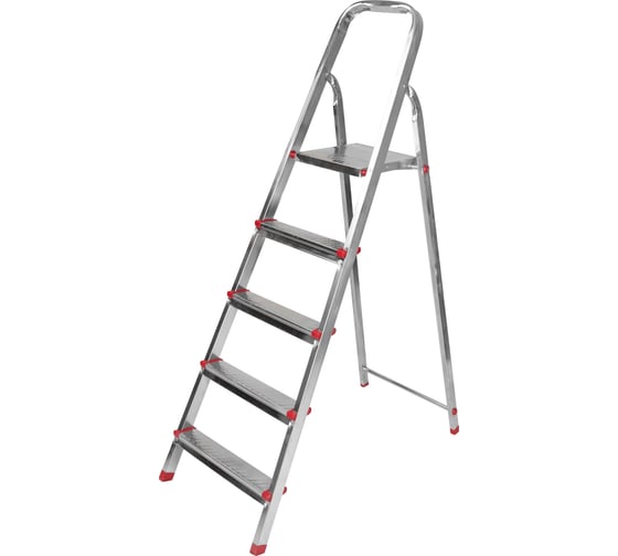 Изображение товара Стальная стремянка REXANT 5 ступенек, усиленный профиль 12-5055