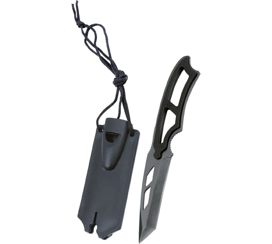 Изображение товара Ультралегкий нож с титановым покрытием в пластиковом футляре со свистком, на шнурке Forester MOBILE OEC-6