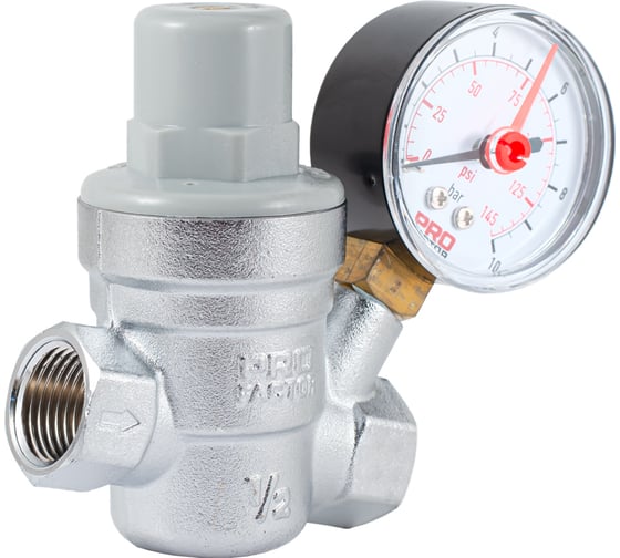 Изображение товара Редуктор давления PROFACTOR мембранный, с манометром, 1/2" PF PRV 253G