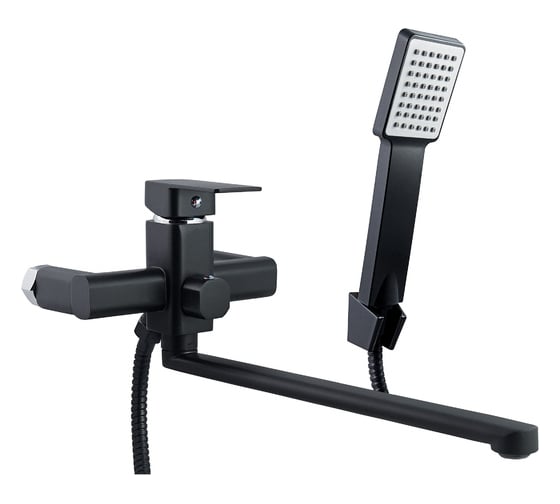 Изображение товара Смеситель для ванны и умывальника Славен с поворотным изливом, переключатель флажковый, СЛ-ОД-Н3Ч