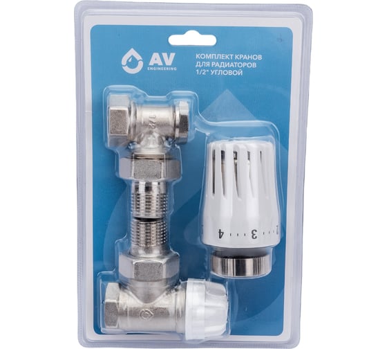 Изображение товара Комплект кранов для радиаторов AV Engineering 1/2" угловой AVE144112