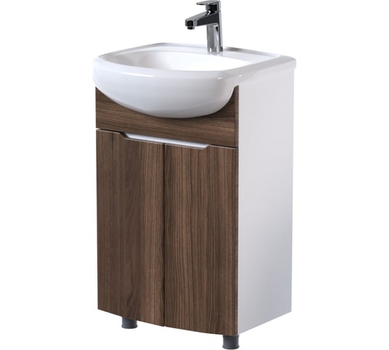 Изображение товара Тумба для ванной MIXLINE "ЛИВАДИЯ-55" шимо темный-белый, под умывальник Арго-55 ПВХ 549697