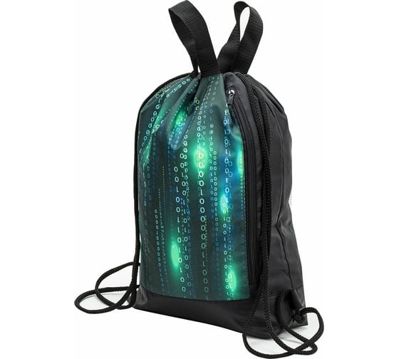 Изображение товара Мешок для обуви с ручками ЮНЛАНДИЯ Matrix боковой карман на молнии, 46x36 см 271068