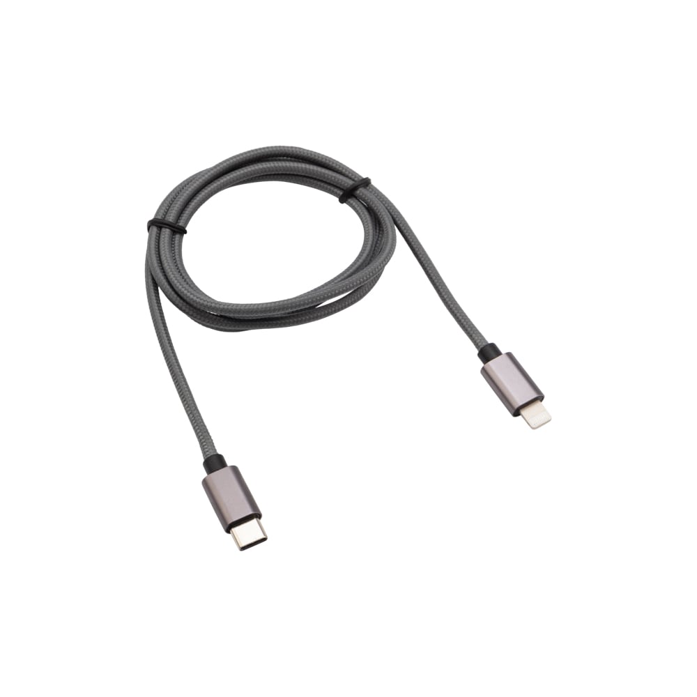 Изображение товара Кабель REXANT USB Type-C - Lightning, Power Delivery, 1 м, для iPhone, графит нейлоновая оплетка 18-7054