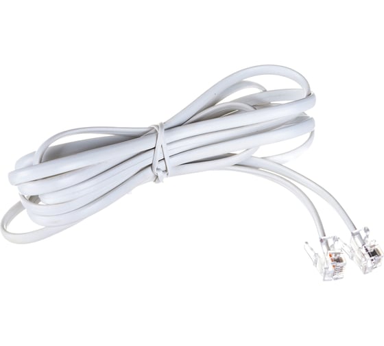 Изображение товара Телефонный шнур-удлинитель REXANT RJ-11, 6P-4C, 2 м, белый 18-3021