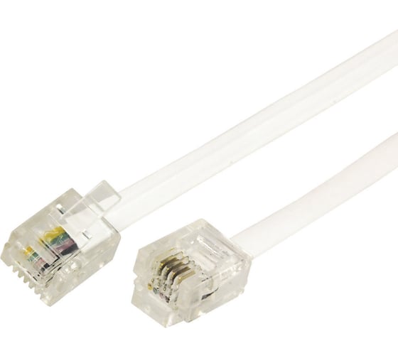 Изображение товара Телефонный удлинитель REXANT RJ-11 (6P-4C), 7 м, белый 18-3071